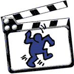 Personaggio Keith Haring all'interno di ciak cinematografico